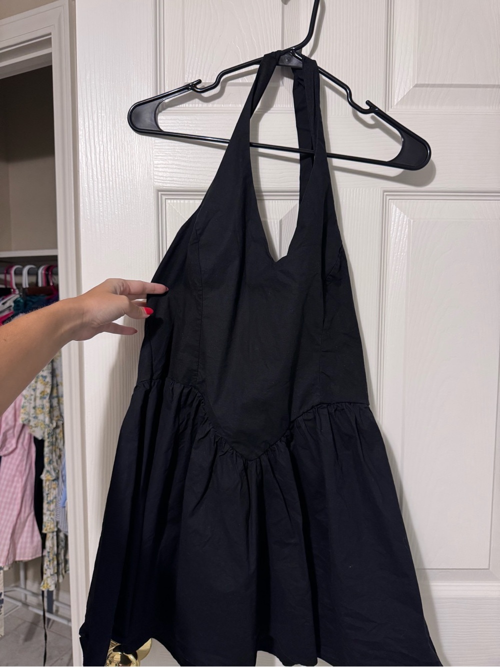 Black Halter Babydoll dress wild fable